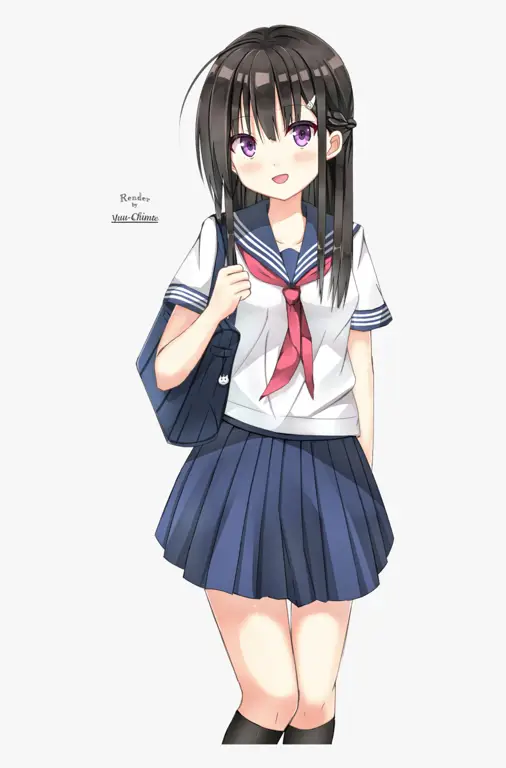 Gadis anime sekolah yang imut