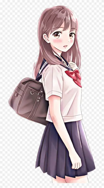 Ilustrasi gadis sekolah anime