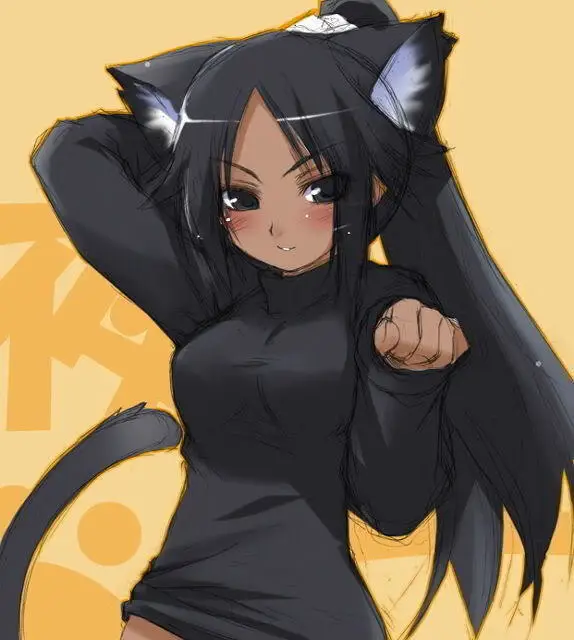 Ilustrasi anime hentai gadis kucing yang imut