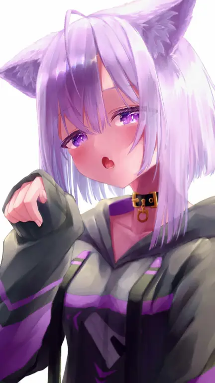 Ilustrasi gadis neko anime yang imut