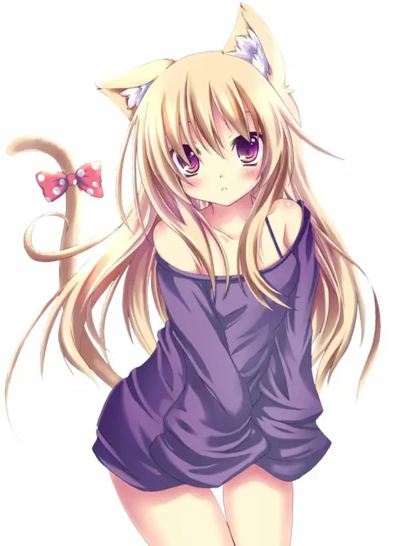 Gambar gadis neko anime yang lucu