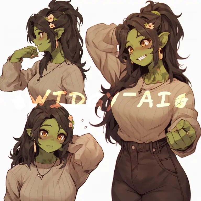 Gambar gadis orc anime yang lucu