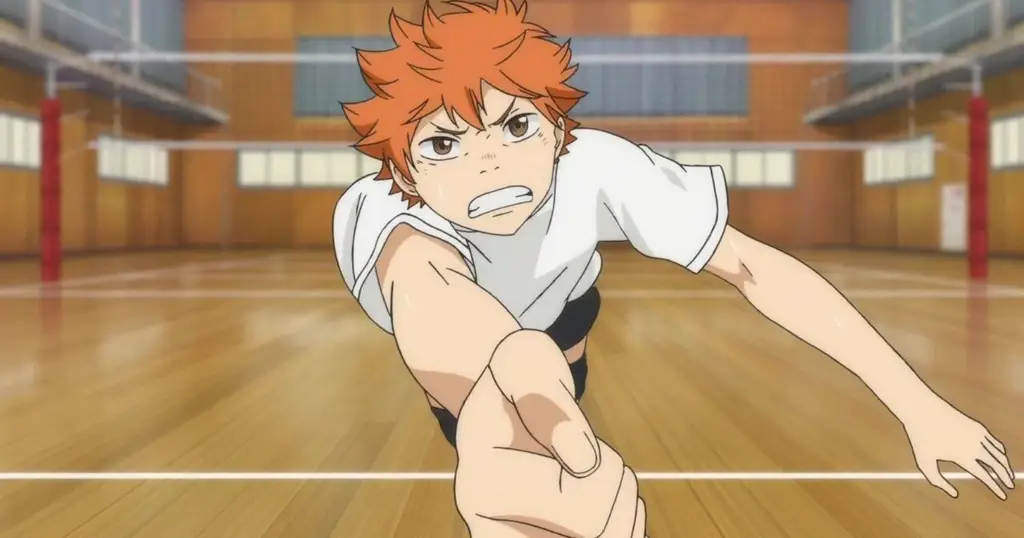 Adegan karakter Haikyuu bermain voli