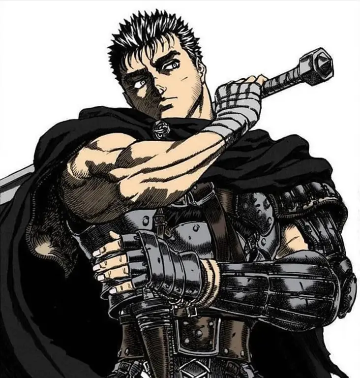 Gambar close-up Guts dari manga Berserk