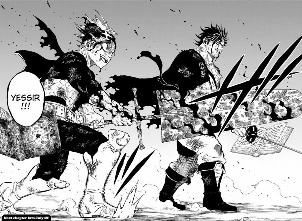 Panel-panel manga Black Clover yang dinamis