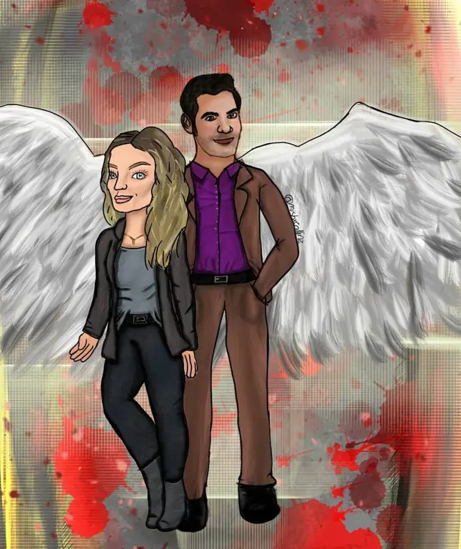 Ilustrasi penggemar Lucifer dan Chloe Decker