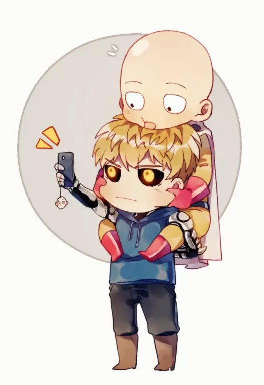 Gambar Genos versi chibi yang lucu