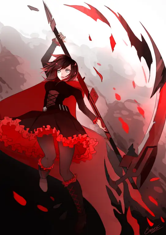 Ilustrasi Ruby Rose dari RWBY