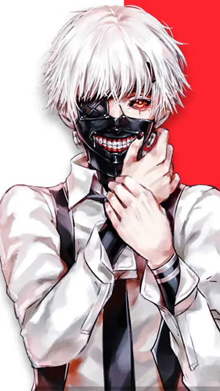 Wallpaper Ken Kaneki dari anime Tokyo Ghoul