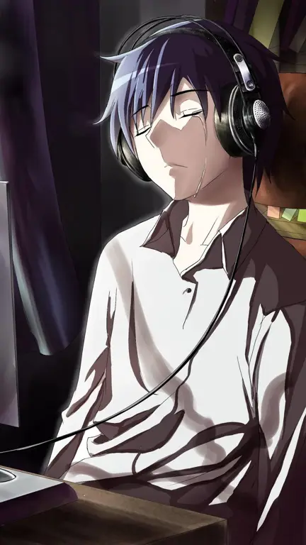 Gambar Keren Anime Laki-Laki Pakai Headphone Gambar anime laki laki dengan headphone