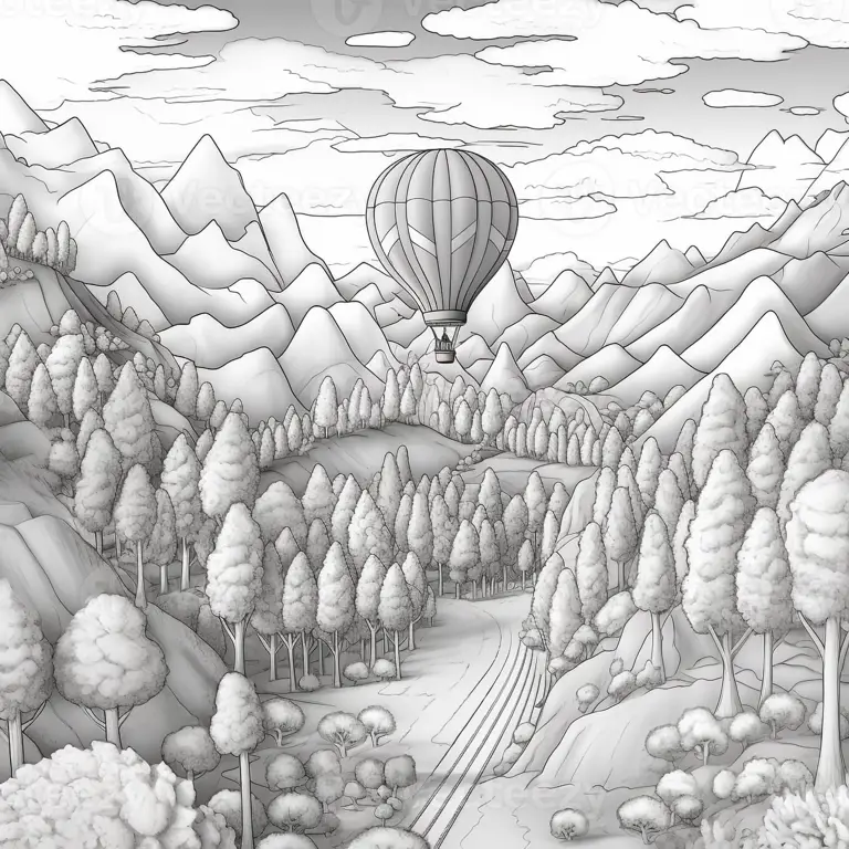 Gambar Pemandangan Anime untuk Diwarnai Gambar pemandangan anime kompleks untuk diwarnai