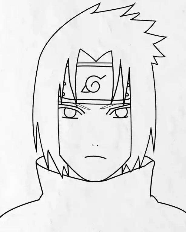 Gambar Sasuke Simple untuk Pemula