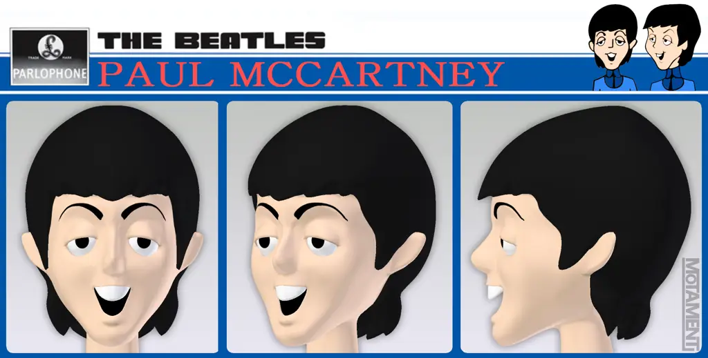 Ilustrasi The Beatles bergaya kartun