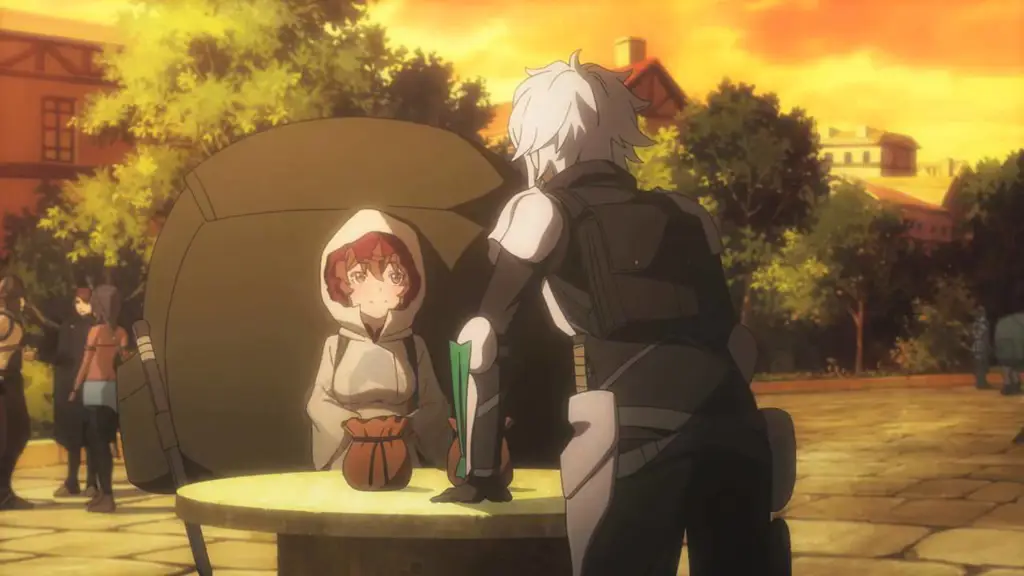 Gambar yang menampilkan adegan aksi dari film Danmachi Adegan menarik dari film Danmachi