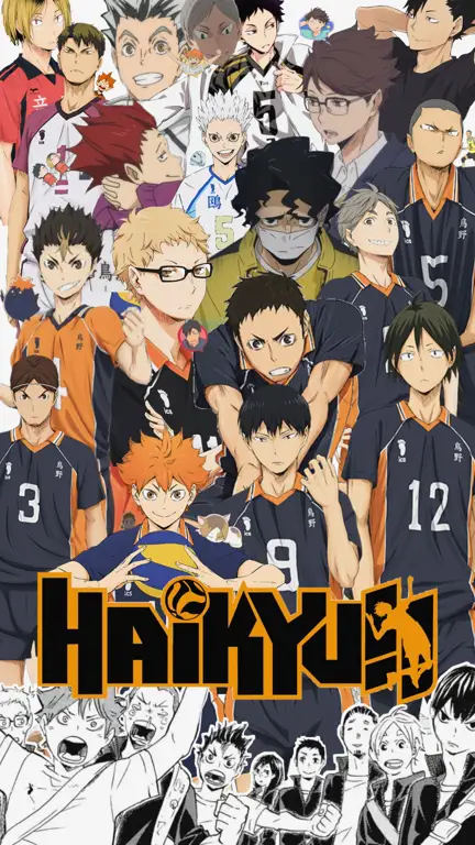 Gambar yang menampilkan beberapa karakter utama Haikyuu!! Karakter-karakter dalam manga Haikyuu!!