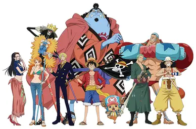 Gambar Luffy dan kru Topi Jerami