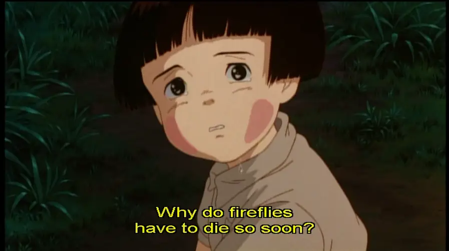 Adegan mengharukan dari film Grave of the Fireflies.