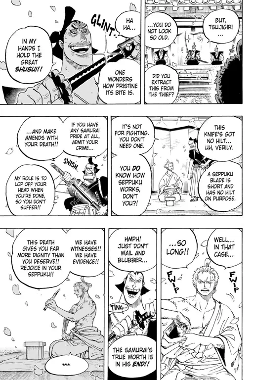 Interaksi karakter di One Piece chapter 908