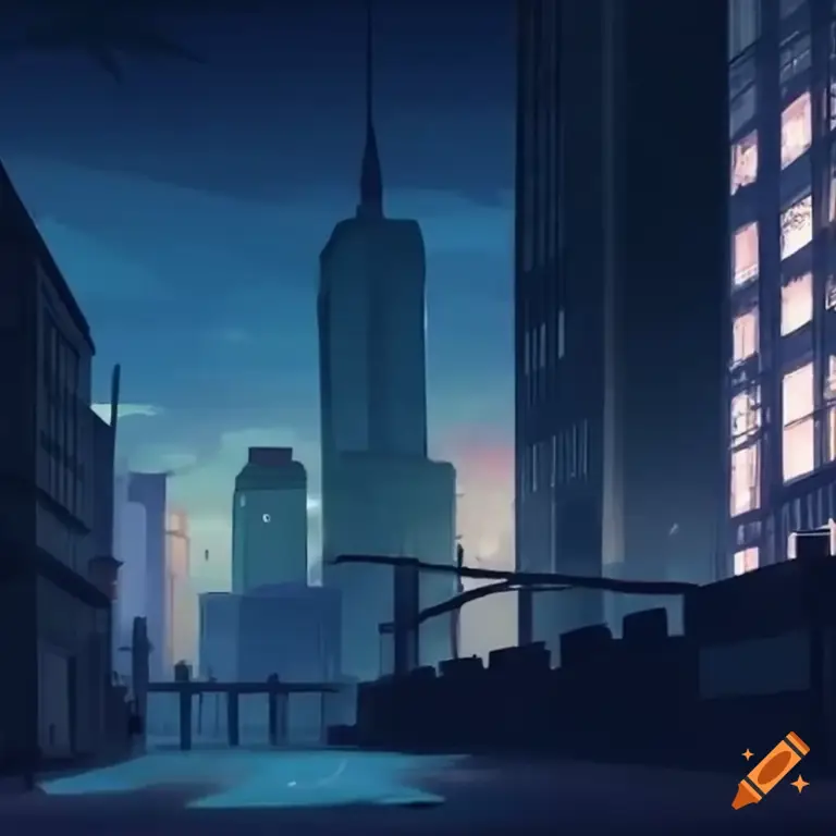 Pemandangan kota Yokohama bergaya anime