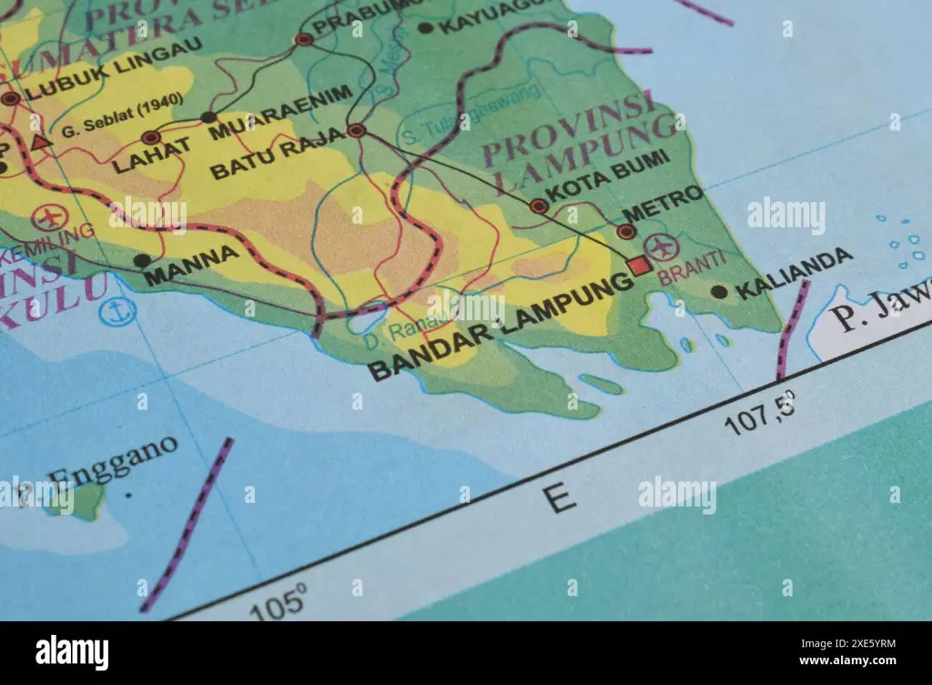 Peta topografi Bandar Lampung