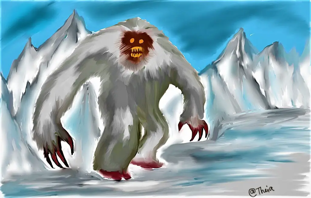 Ilustrasi Yeti atau Manusia Salju yang Menyeramkan