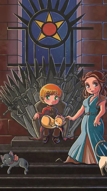 Ilustrasi Game of Thrones dengan gaya anime