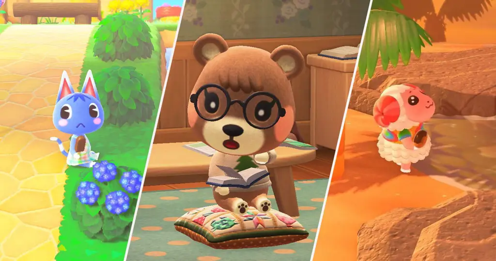 Gambar suasana bermain Animal Crossing yang santai dan menyenangkan