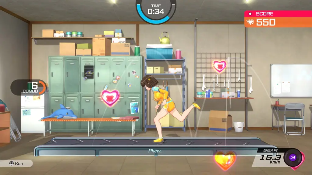 Gambar gameplay Kandagawa Jet Girls yang menunjukkan aksi balap perahu yang cepat dan menegangkan.