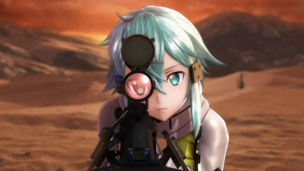 Gambar gameplay Sword Art Online Fatal Bullet yang menunjukkan pertempuran yang intens