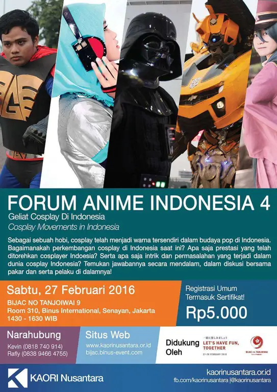 Para penggemar anime berkumpul dalam sebuah acara di Indonesia