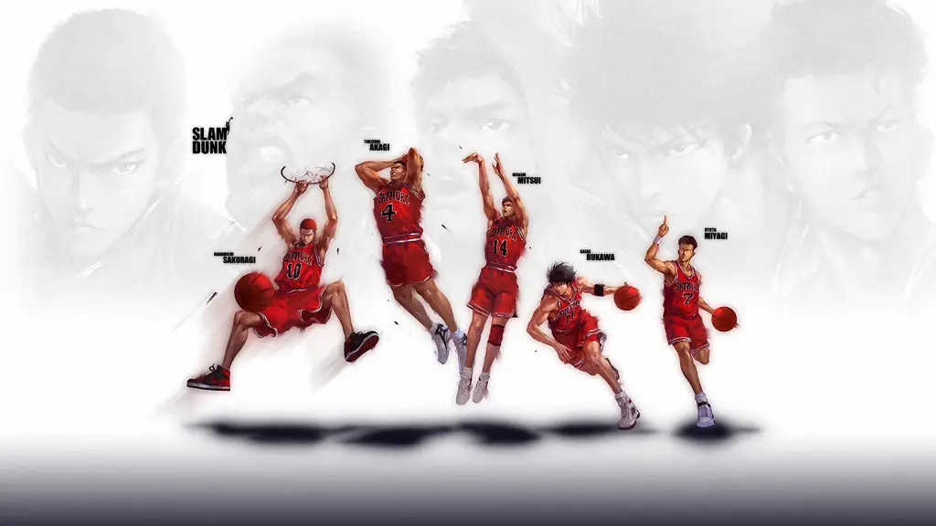 Ilustrasi gaya animasi Anoboy Slam Dunk