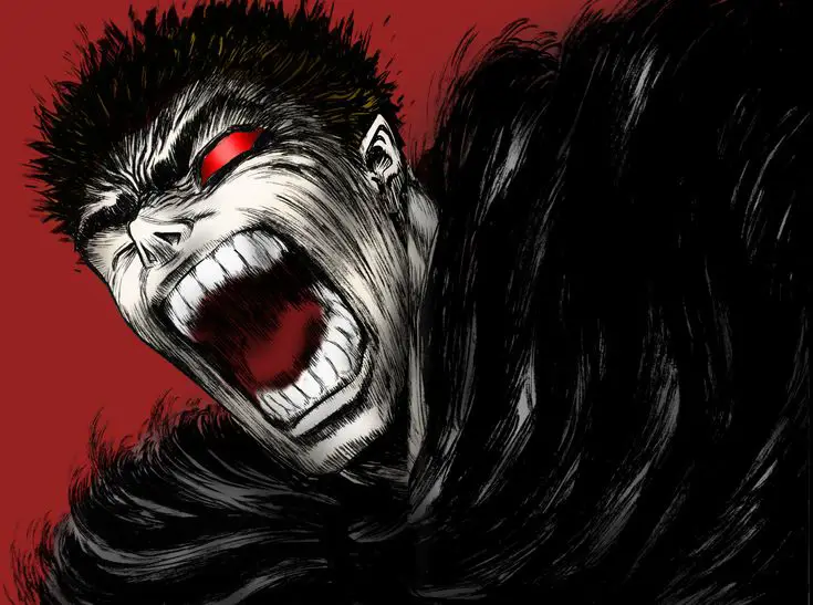 Ilustrasi gaya bertarung ala Berserk dalam anime