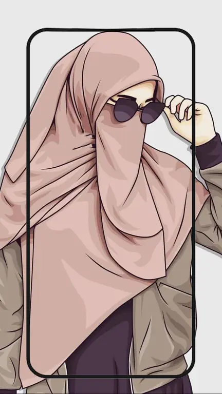 Ilustrasi anime gadis hijab yang stylish