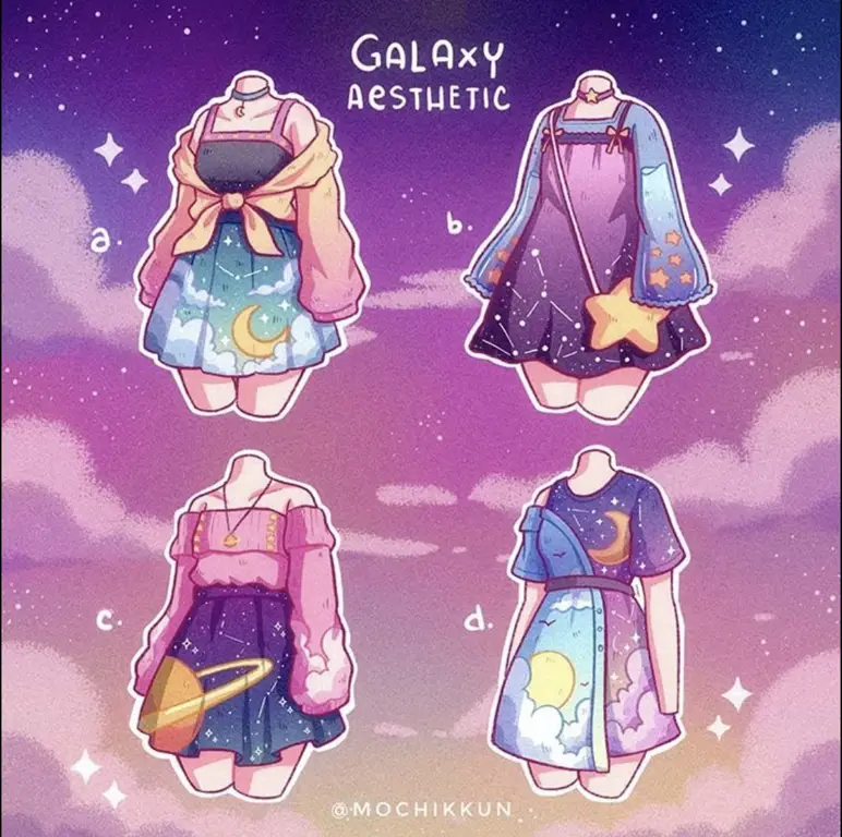 Ilustrasi fashion gadis anime kawaii