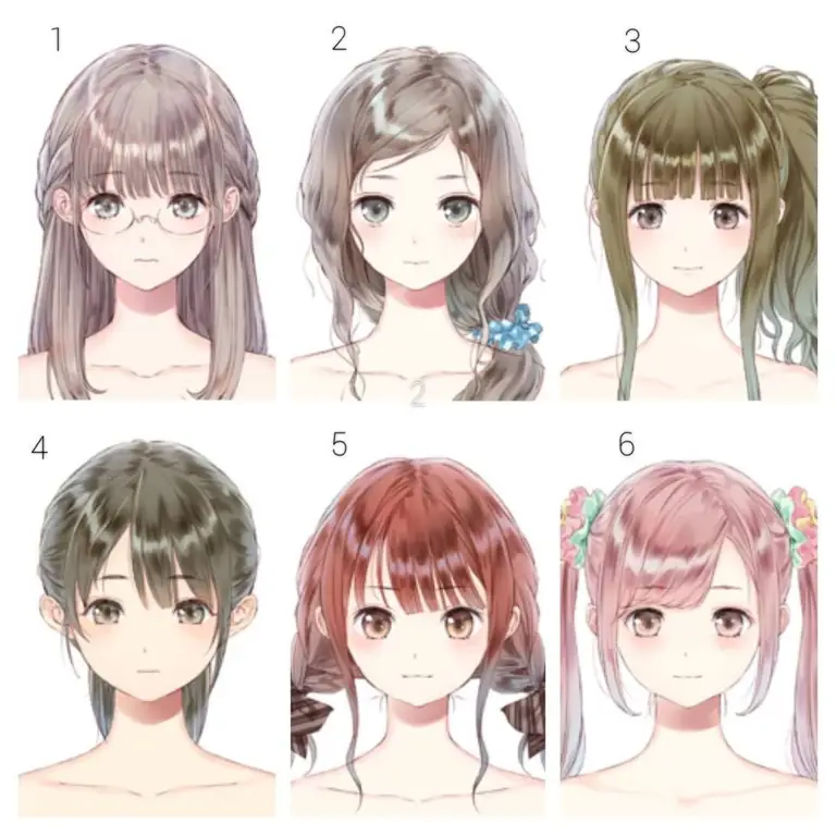 Koleksi berbagai gaya rambut anime dengan poni