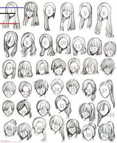 Gambar gadis anime dengan gaya rambut unik