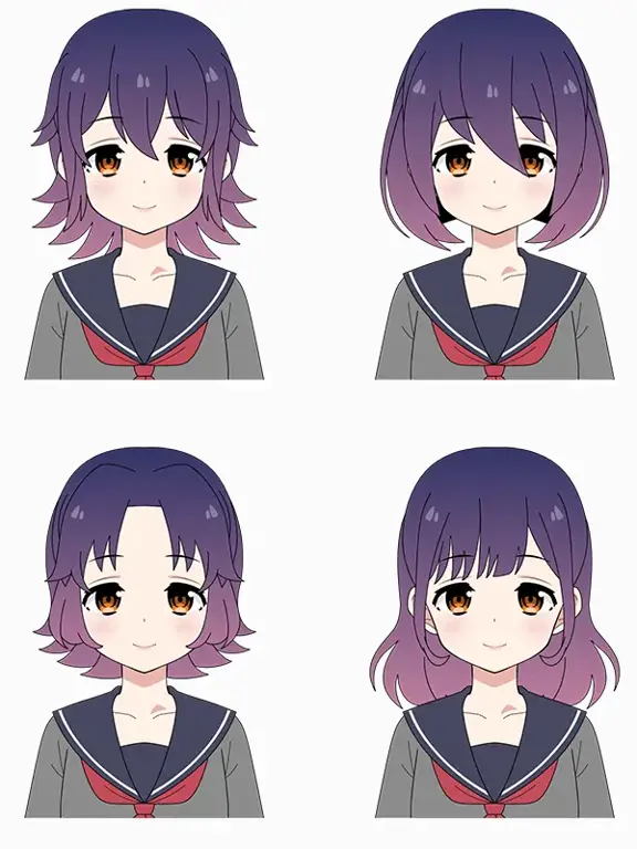 Aneka model rambut pendek anime untuk perempuan