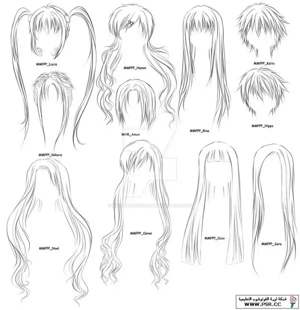 Berbagai gaya rambut karakter perempuan anime