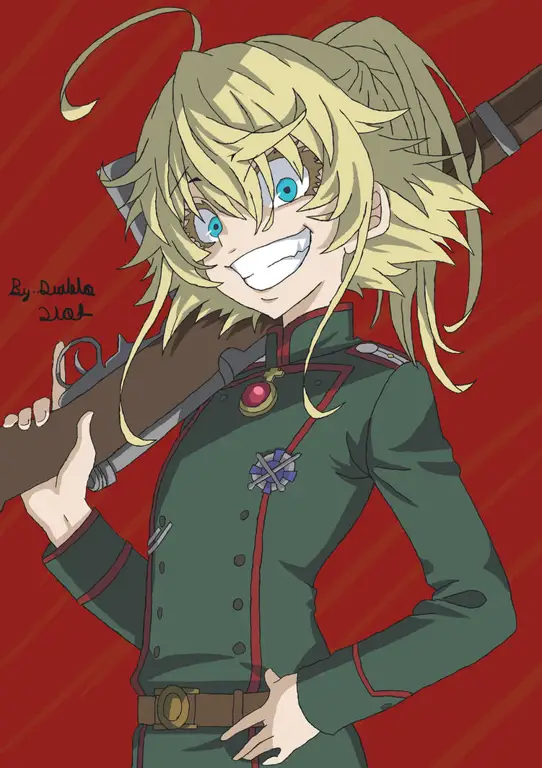 Gambar gaya seni alternatif Youjo Senki