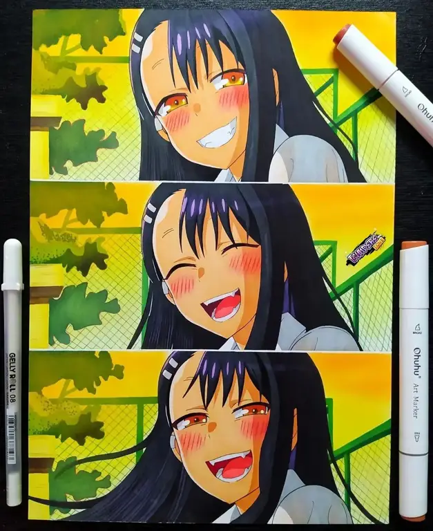 Gambar yang menampilkan gaya seni manga Nagatoro