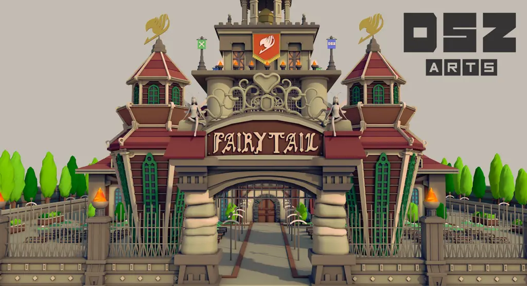 Gambar gedung guild Fairy Tail