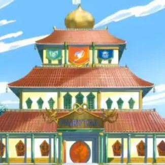 Ilustrasi gedung guild Fairy Tail