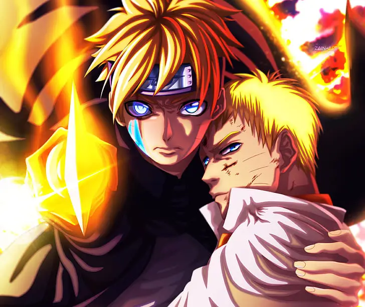 Gambar Naruto dan Boruto bersama