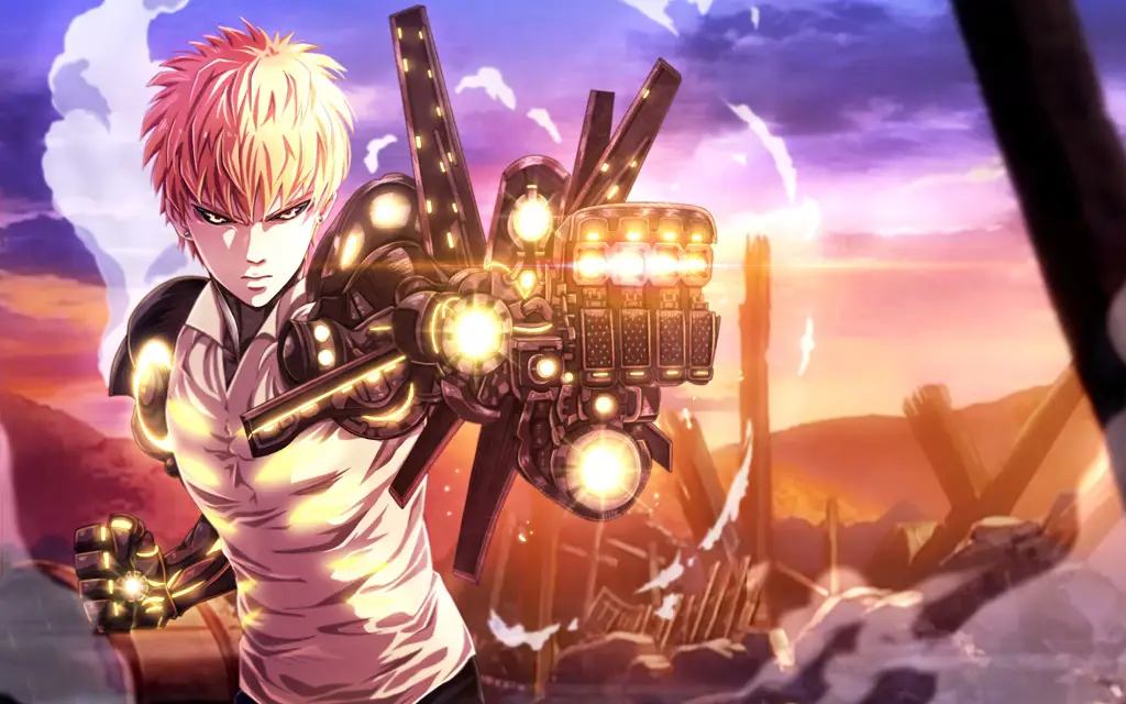 Gambar Genos, cyborg yang menjadi murid Saitama