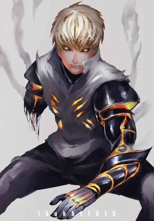 Gambar fanart Genos dari One Punch Man