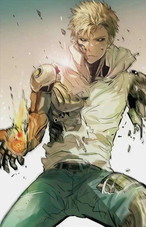 Gambar fanart Genos, murid Saitama