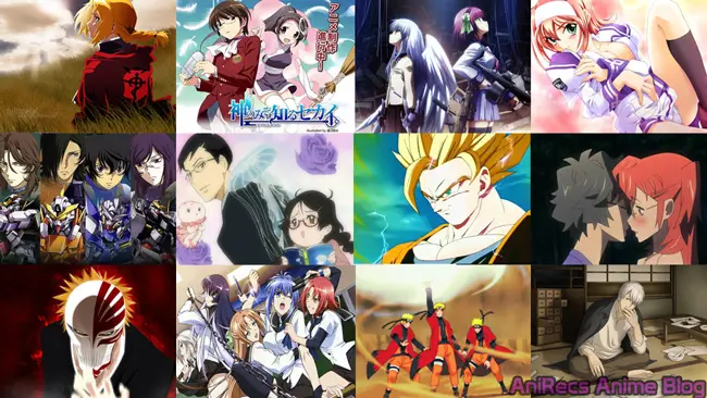 Gambar yang menampilkan berbagai genre anime populer