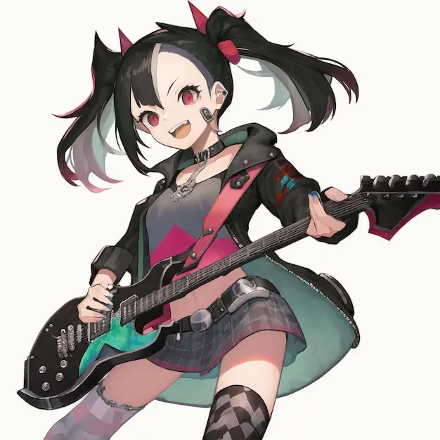 Gitar listrik bergaya anime