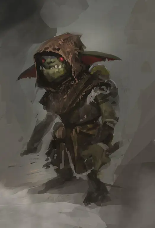 Ilustrasi goblin dalam gaya fantasi gelap