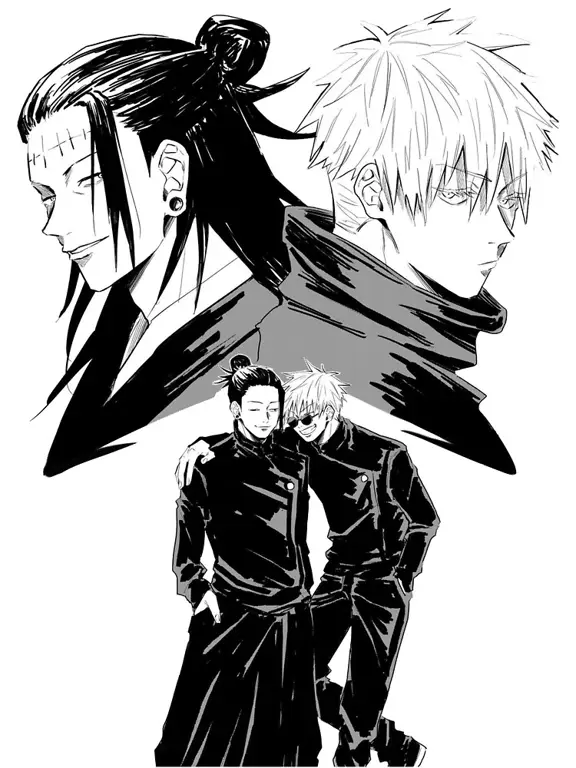 Gambar Gojo Satoru dan Suguru Geto muda